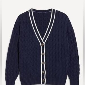 Oversized Slouchy Cable-Knit Cardigan Sweater